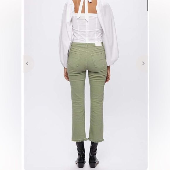 Jonathan Simkhai River High Rise Straight Leg Jeans in green NWT - Picture 4 of 12